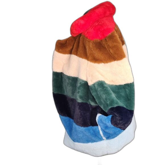 Blank NYC Rainbow Pop Faux Fur Cropped Open Jacket Size S - Picture 7 of 15